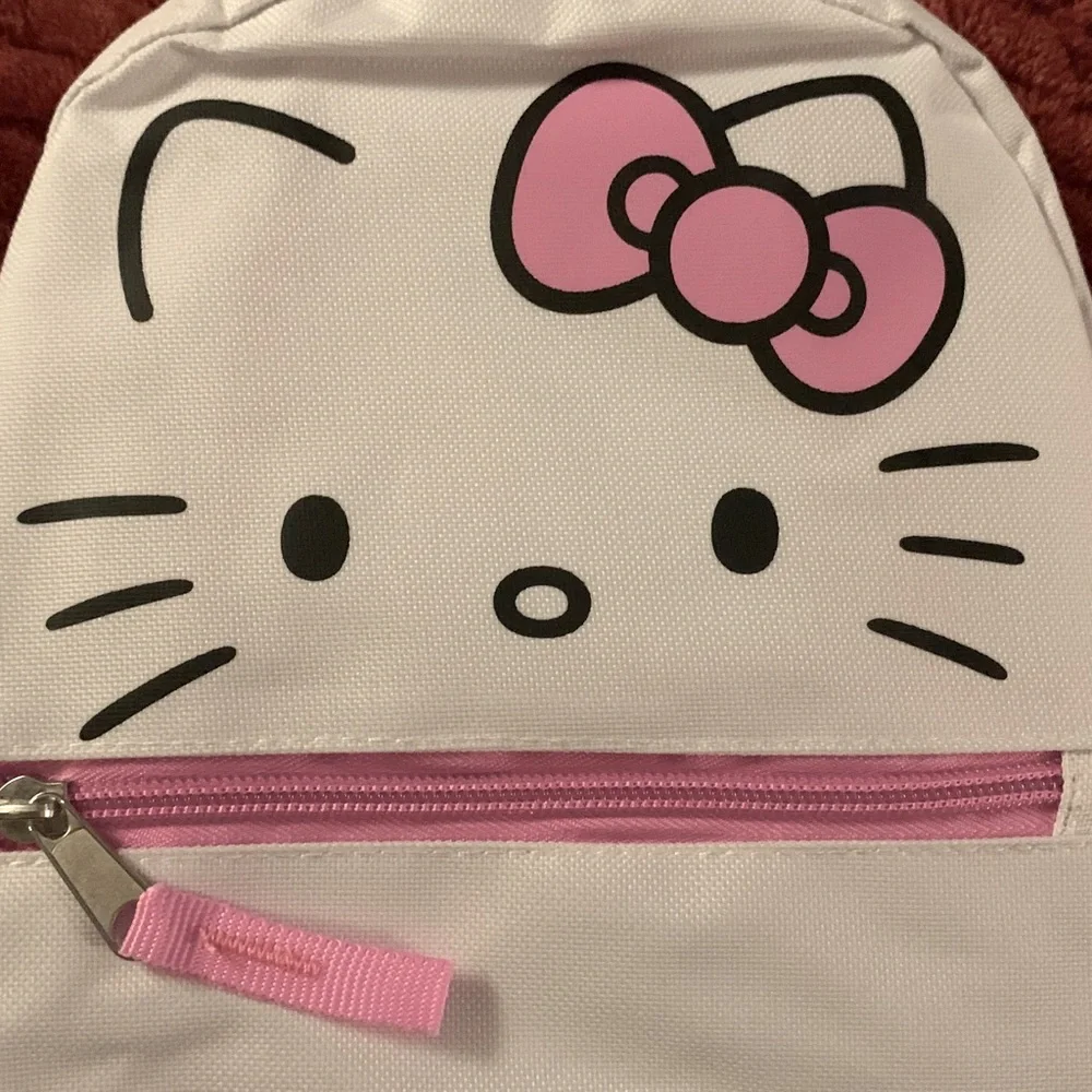 Sanrio Hello Kitty White Mini Backpack w/ Pink Straps - Picture 2 of 9